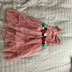 Mini Boden Pink Ruffled Dress